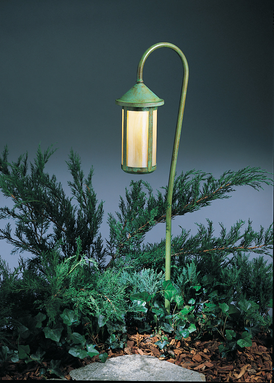 Arroyo Craftsman Berkeley 6" Rustic Brown Low Voltage Long Body Fixture With 27" Bo Peep Stem And Frosted Glass
