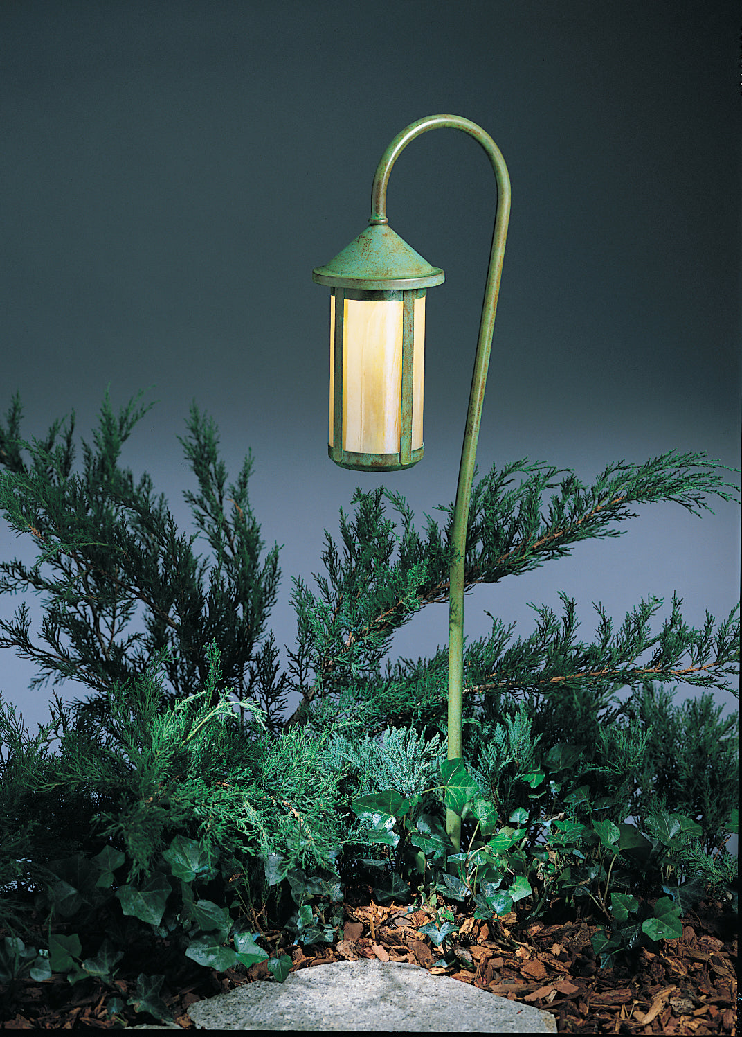 Arroyo Craftsman Berkeley 6" Rustic Brown Low Voltage Long Body With 36" Bo Peep Stem And Off White Glass