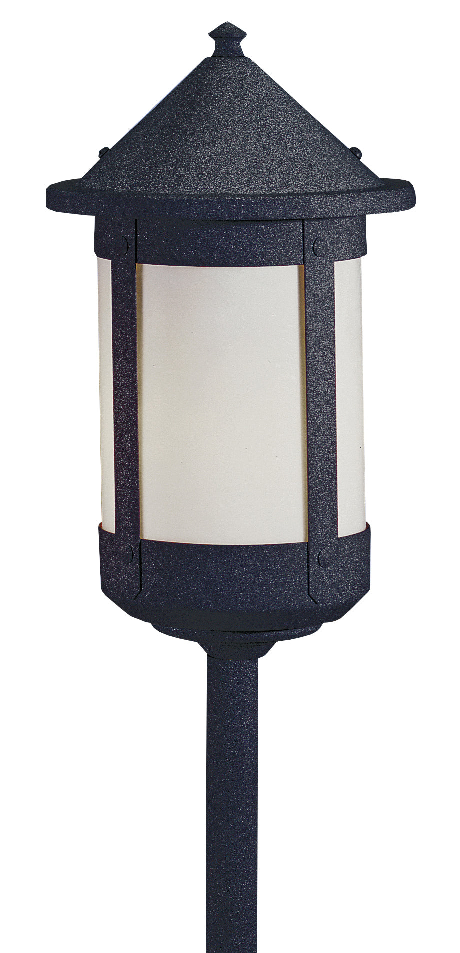 Arroyo Craftsman Berkeley 6" Verdigris Patina Stem Mount With Gold White Iridescent Glass