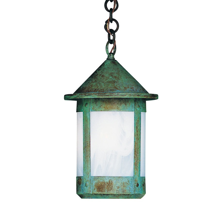 Arroyo Craftsman Berkeley 7" Antique Copper Pendant With Amber Mica Glass Shade
