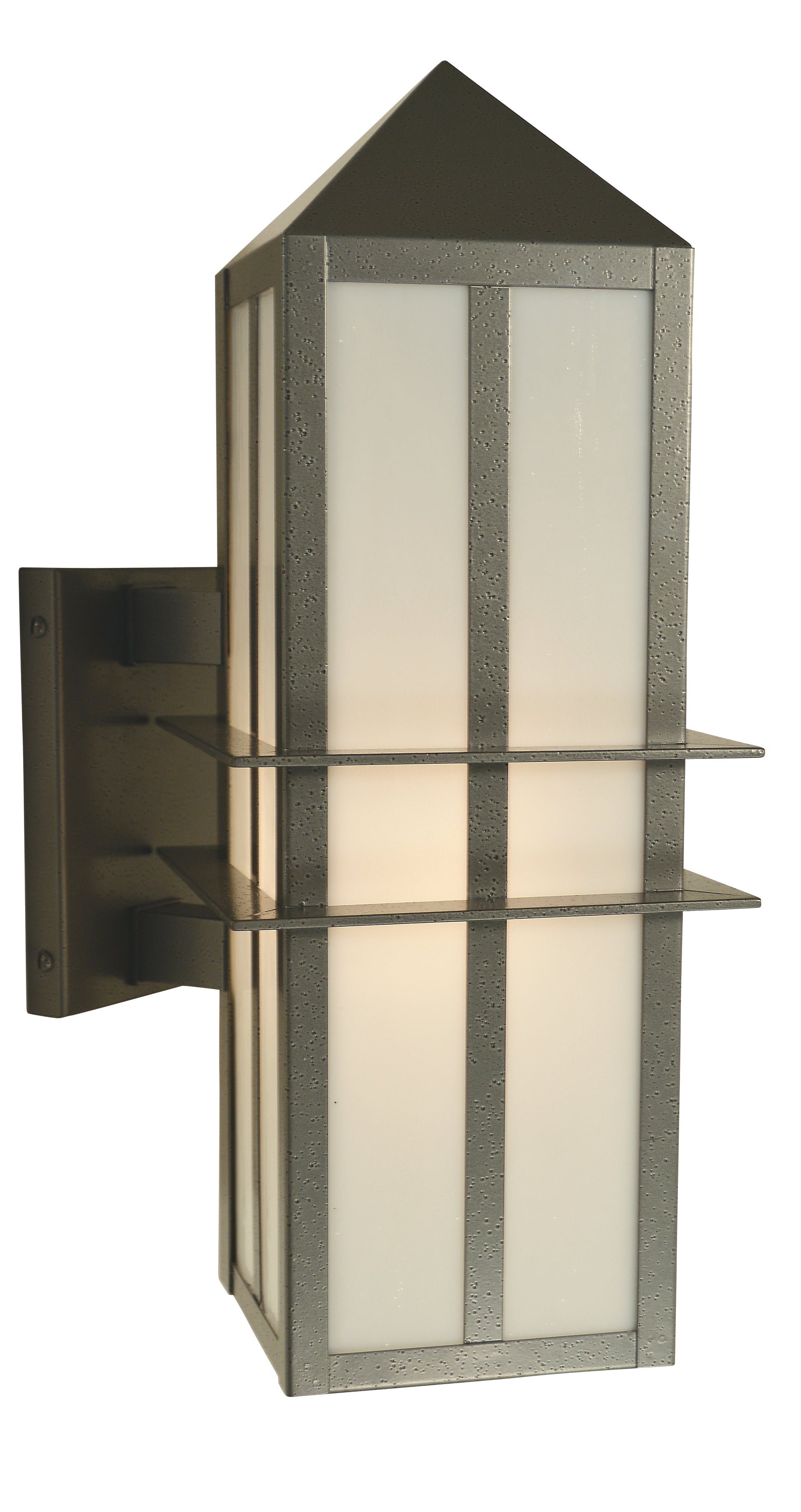 Arroyo Craftsman Bexley 7" Mission Brown Wall Mount With Gold White Iridescent Glass