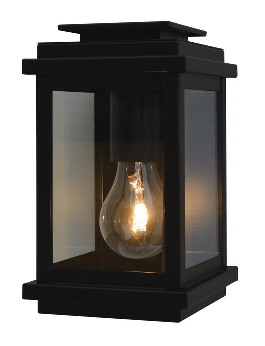 Arroyo Craftsman Bournemouth 5" Satin Black Wall Mount With Dew Drop Glass