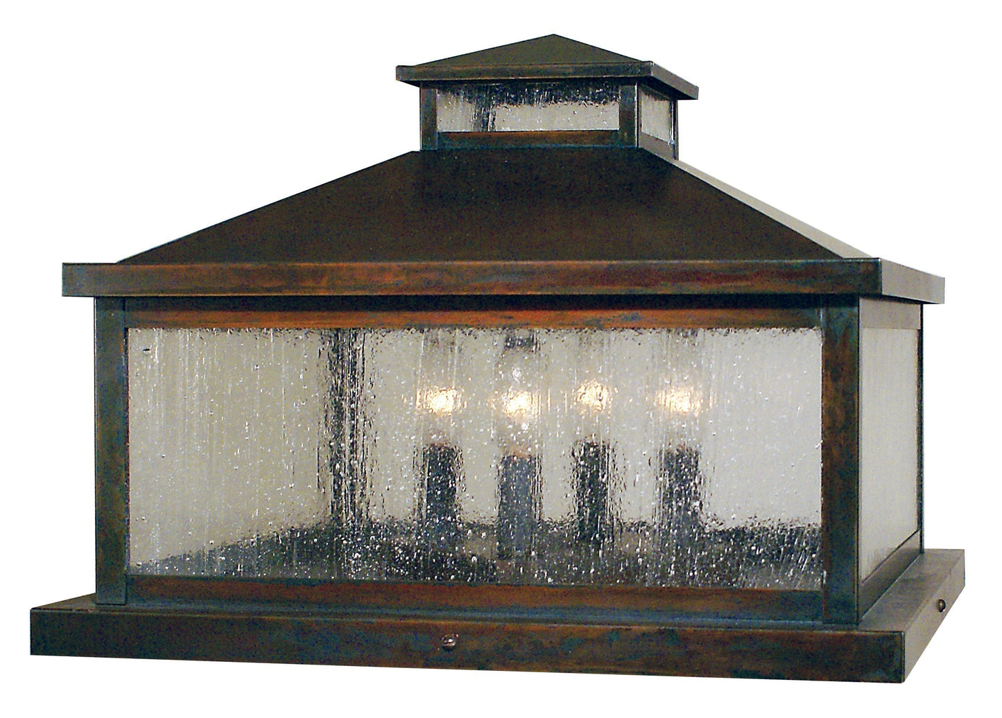 Arroyo Craftsman Canterbury 19" Rustic Brown Column Mount With Frosted Glass
