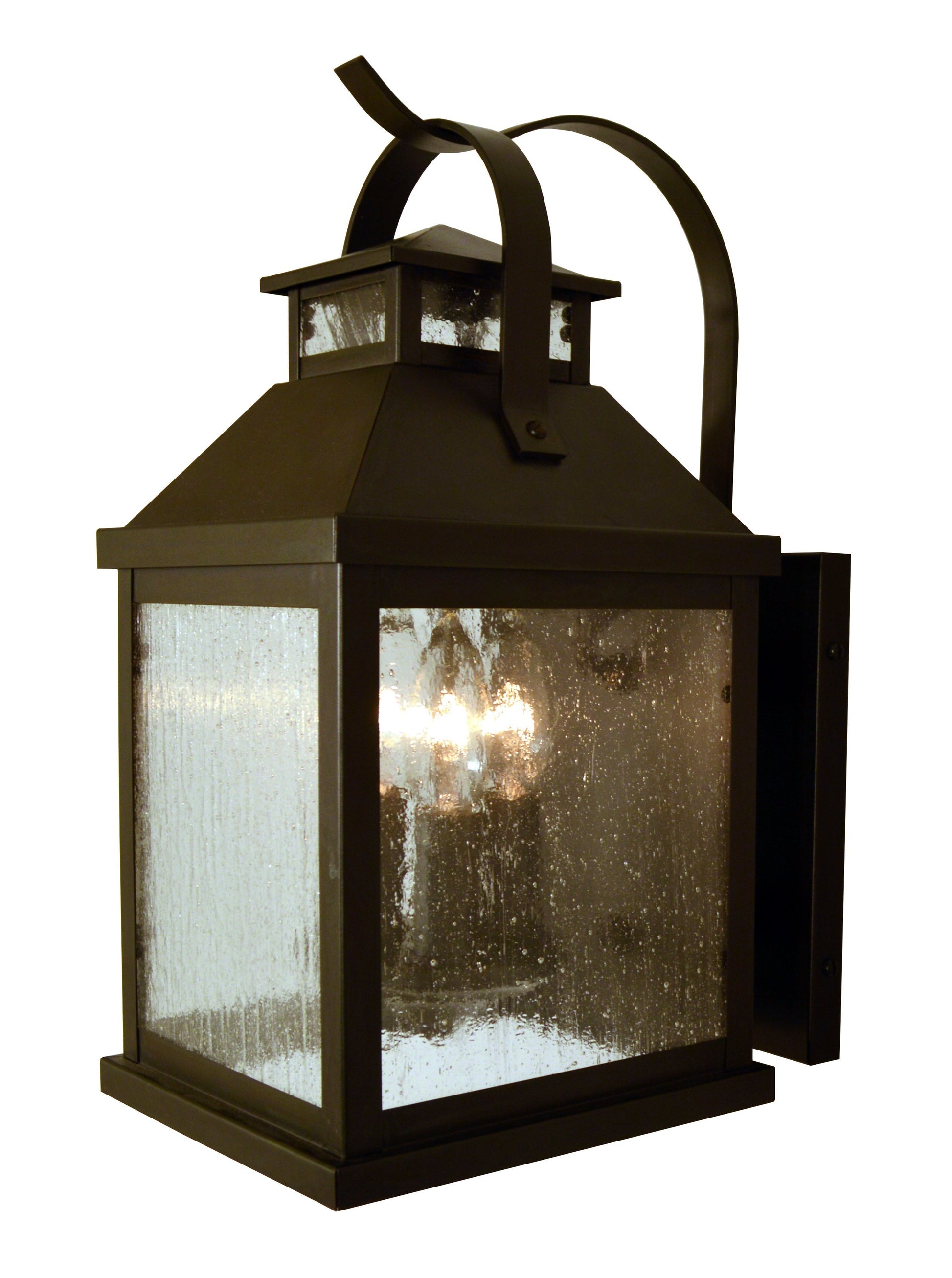 Arroyo Craftsman Canterbury 7" Slate Wall Mount With Gold White Iridescent Glass