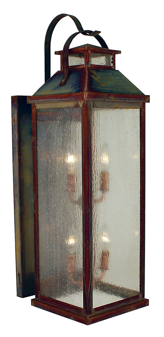 Arroyo Craftsman Canterbury 9" Antique Brass Wall Mount With Cream Glass