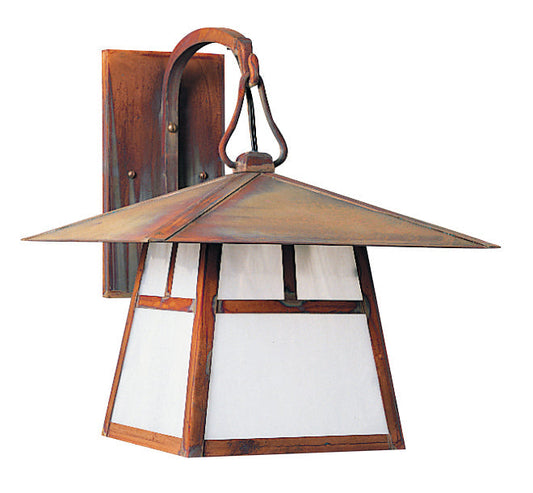 Arroyo Craftsman Carmel 12" Satin Black Wall Mount With Cream Glass and T-Bar Overlay