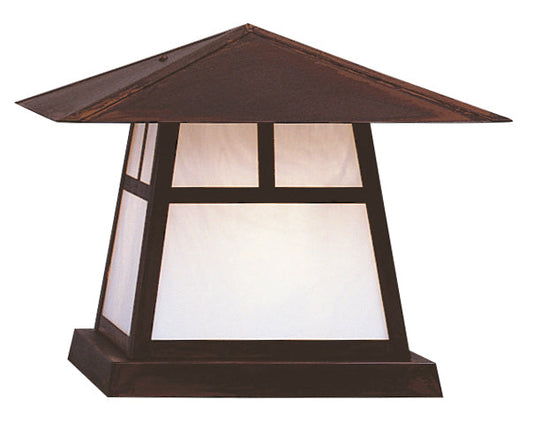 Arroyo Craftsman Carmel 15" Bronze Column Mount With Almond Mica Glass