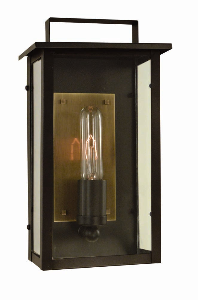 Arroyo Craftsman Charleston 12 1/2" Antique Brass High Wall Mount With Aerolite Glass