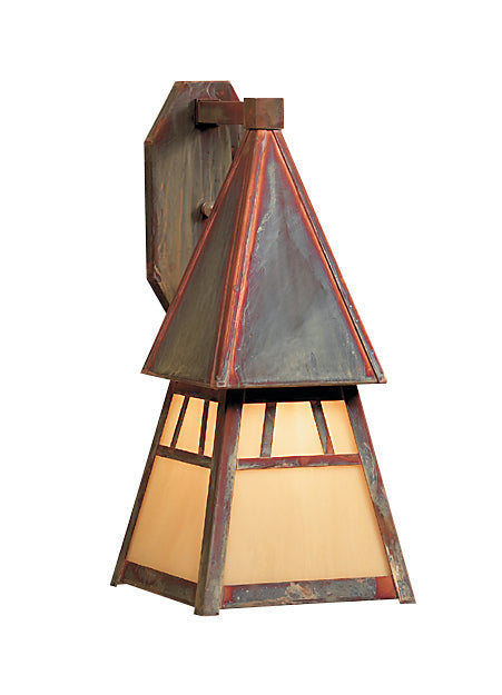 Arroyo Craftsman Dartmouth 6" Raw Copper Wall Mount With Cream Glass