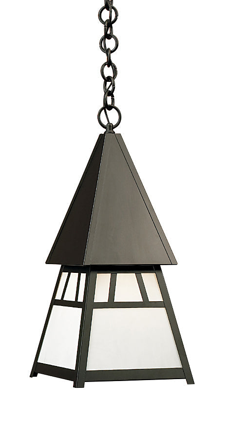 Arroyo Craftsman Dartmouth 8" Bronze Pendant With Amber Mica Glass