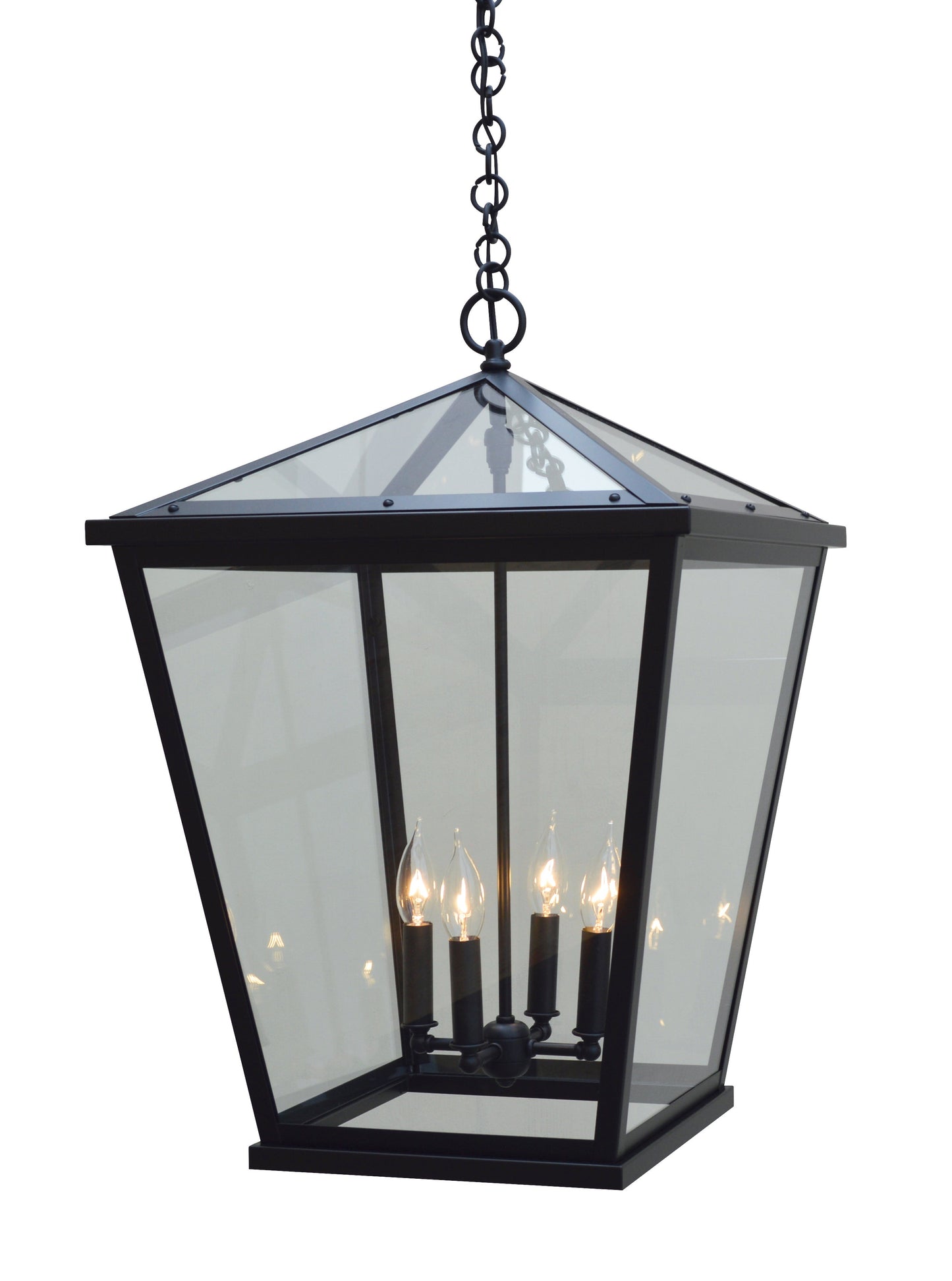 Arroyo Craftsman Devonshire 17" Satin Black Pendant With Clear Glass