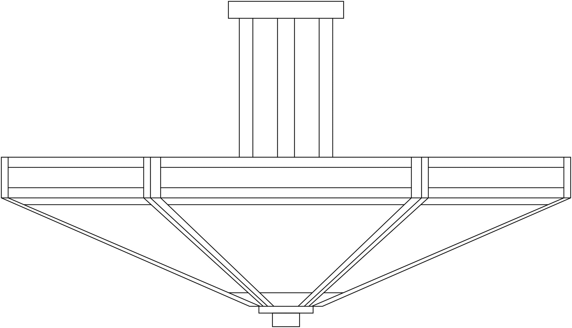 Arroyo Craftsman Etoile 21" Raw Copper Inverted Ceiling Mount With Cream Glass