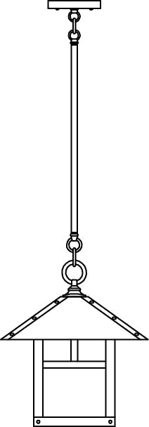 Arroyo Craftsman Evergreen 12" Bronze Stem Hung Pendant With Gold White Iridescent Glass and Classic Arch Overlay
