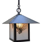Arroyo Craftsman Evergreen 12" Slate Stem Hung Pendant With Almond Mica Glass