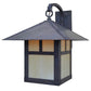 Arroyo Craftsman Evergreen 16" Slate Wall Mount With Rain Mist Glass and Classic Arch Overlay
