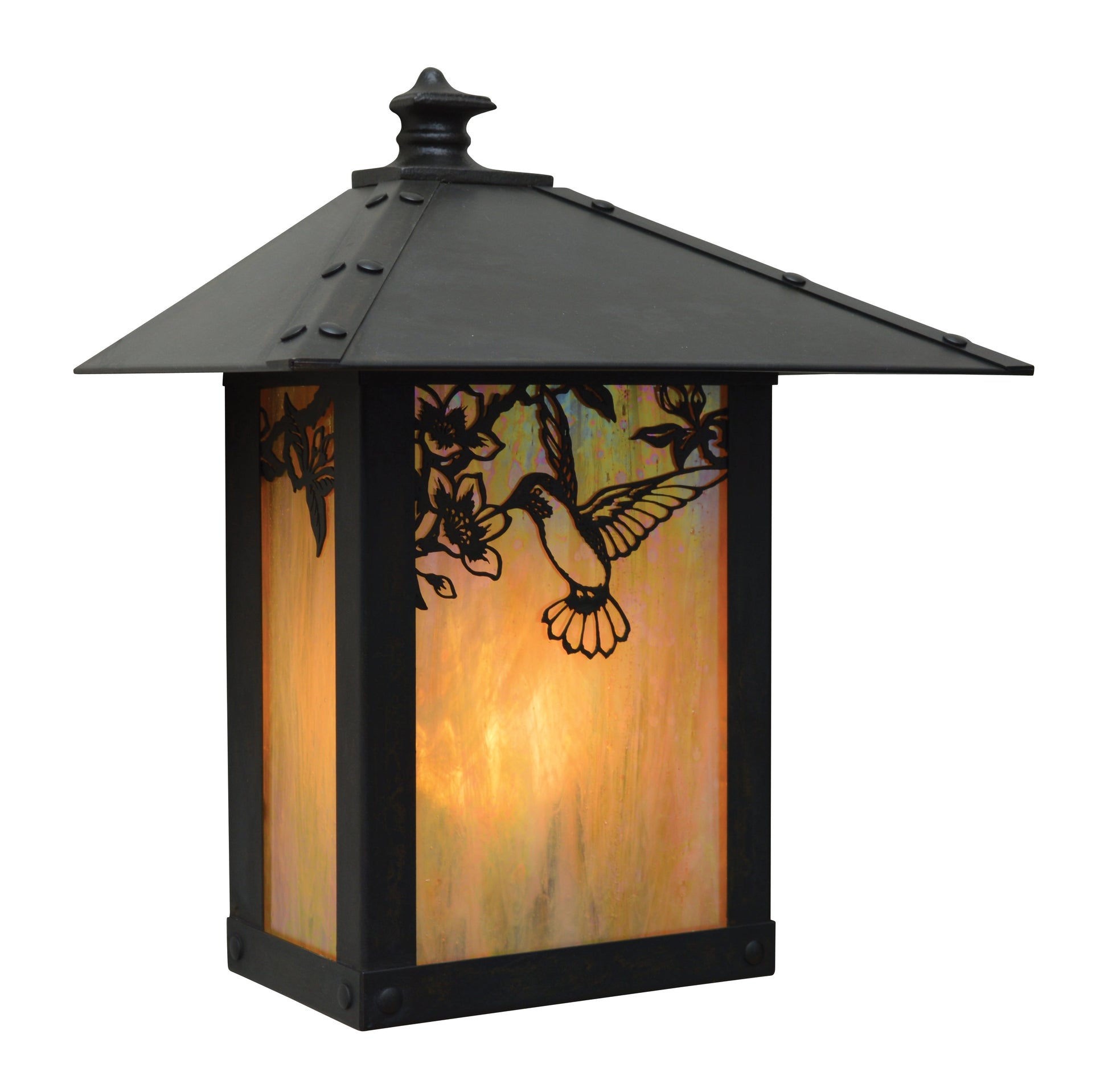 Arroyo Craftsman Evergreen 9" Antique Brass Flush Wall Mount With Clear Seedy Glass