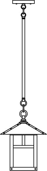 Arroyo Craftsman Evergreen 9" Rustic Brown Stem Hung Pendant With Tan Glass