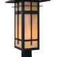 Arroyo Craftsman Finsbury 10" Bronze Long Body Post Mount With Tan Glass