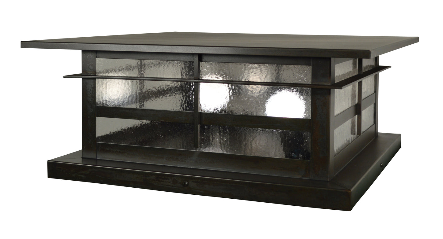 Arroyo Craftsman Finsbury 20" Slate Column Mount With Frosted Glass