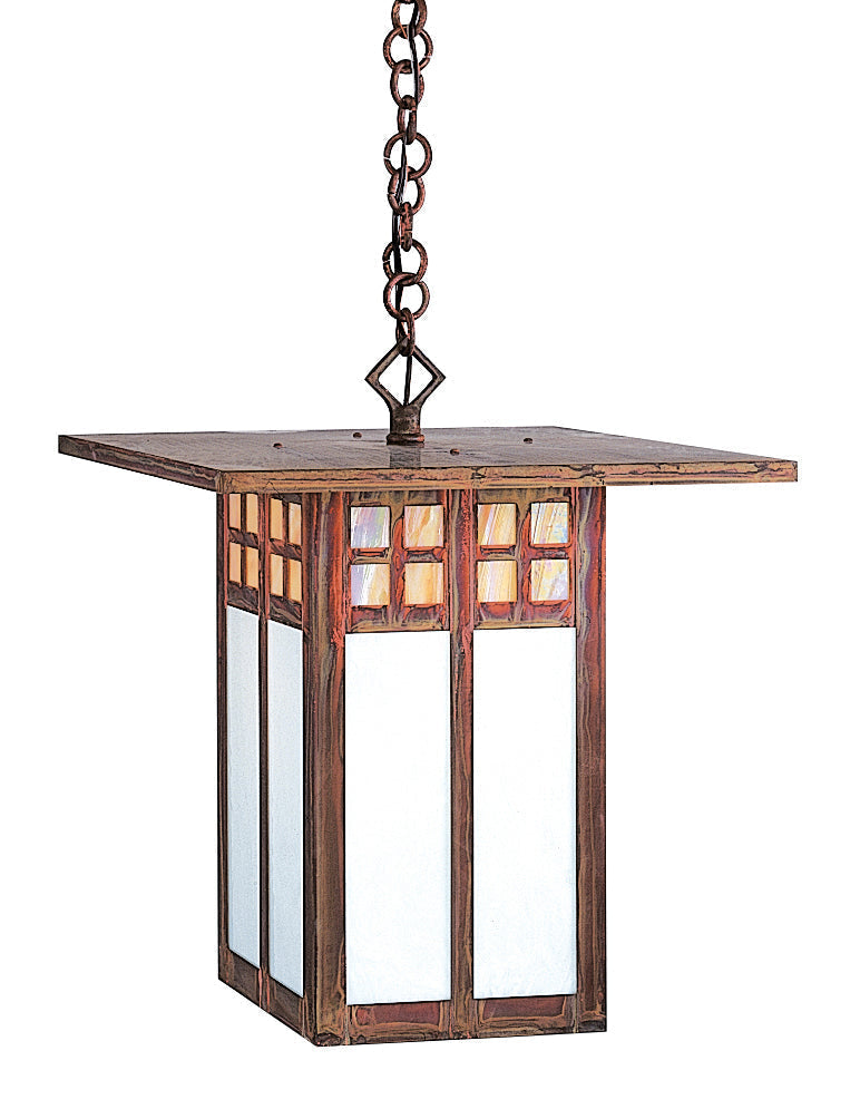 Arroyo Craftsman Glasgow 18" Mission Brown Pendant With Rain Mist Glass
