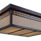 Arroyo Craftsman Glasgow 18" Rustic Brown Flush Ceiling Mount With Gold White Iridescent Glass