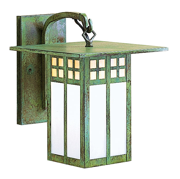 Arroyo Craftsman Glasgow 18" Rustic Brown Wall Mount With Off White Glass