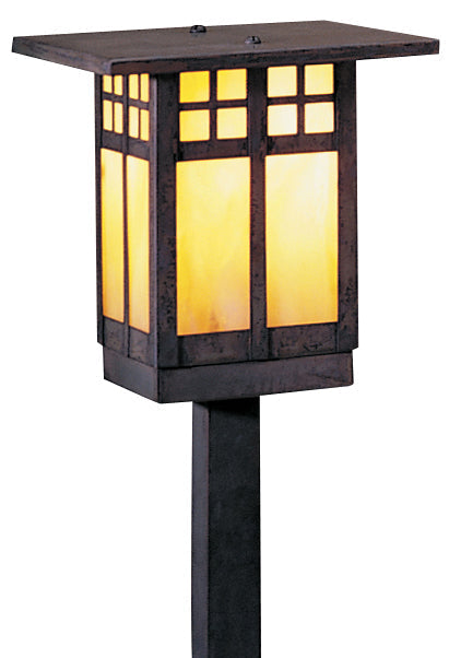 Arroyo Craftsman Glasgow 6" Antique Brass Stem Mount With Off White Glass