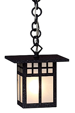 Arroyo Craftsman Glasgow 6" Slate Pendant With White Opalescent Glass