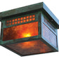 Arroyo Craftsman Glasgow 8" Slate Flush Ceiling Mount With Tan Glass