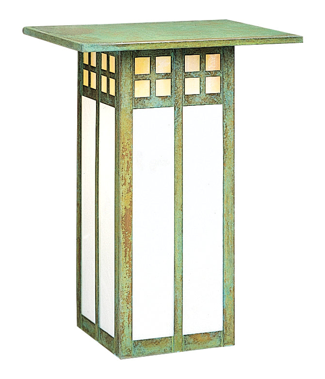Arroyo Craftsman Glasgow 9" Antique Copper Long Body Flush Wall Mount With Rain Mist Glass