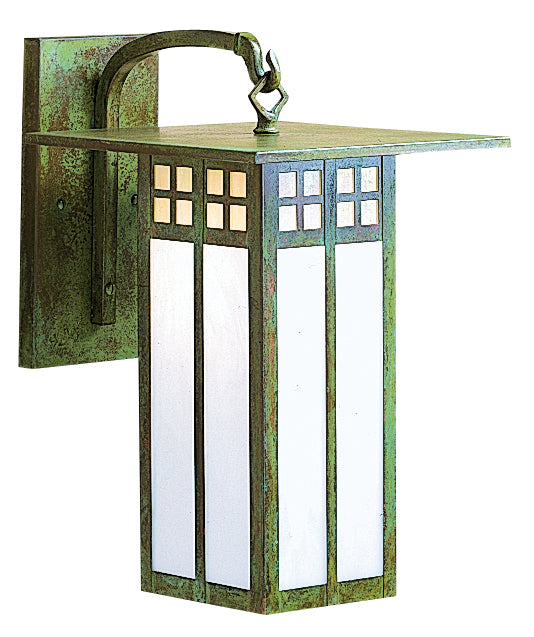 Arroyo Craftsman Glasgow 9" Antique Copper Long Body Wall Mount With Frosted Glass