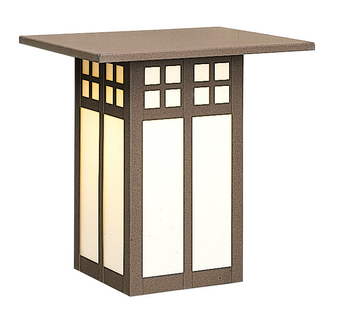 Arroyo Craftsman Glasgow 9" Raw Copper Flush Wall Mount With Tan Glass