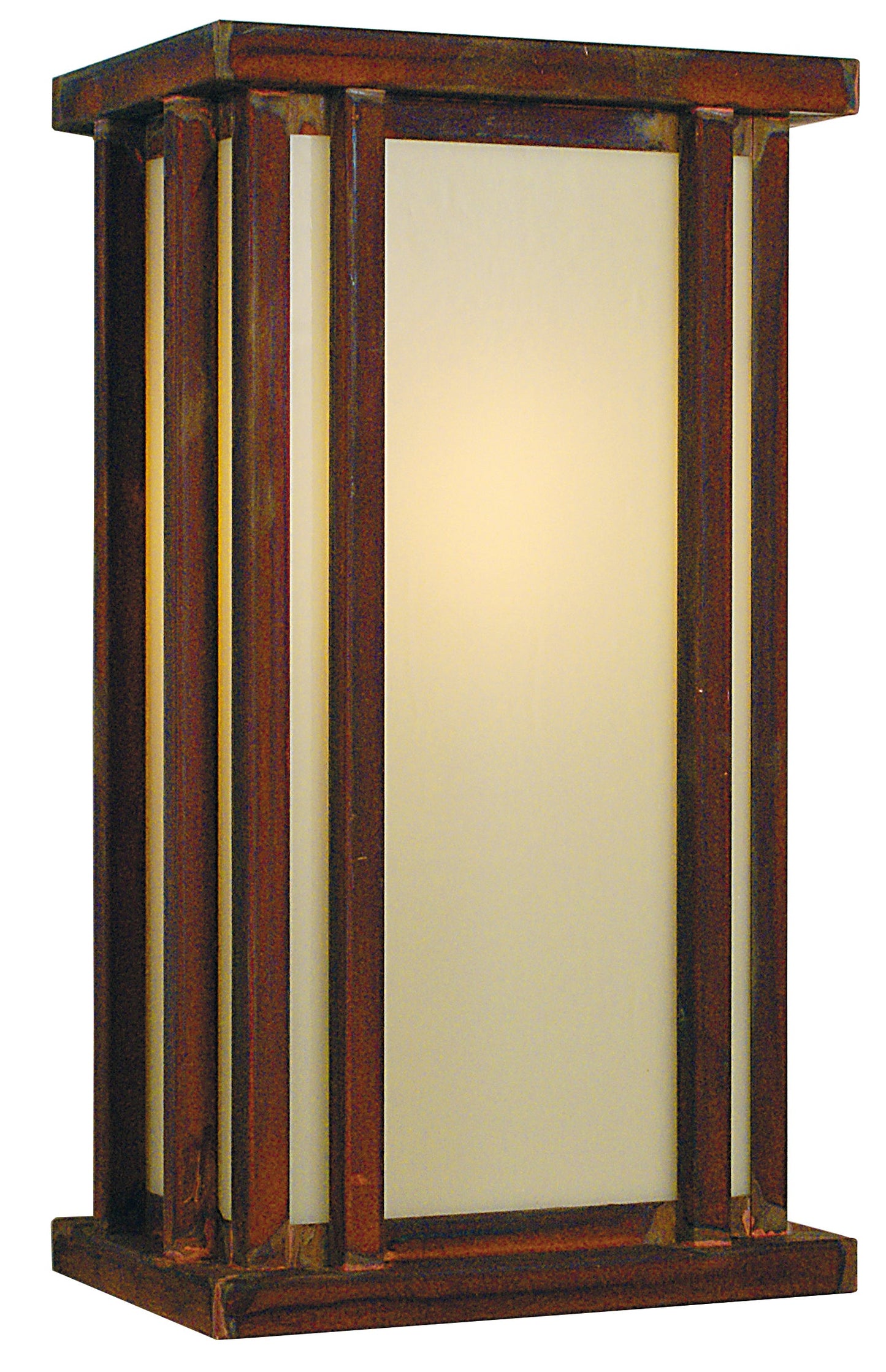 Arroyo Craftsman Glencoe 9" Antique Brass Flush Wall Mount With Almond Mica Glass