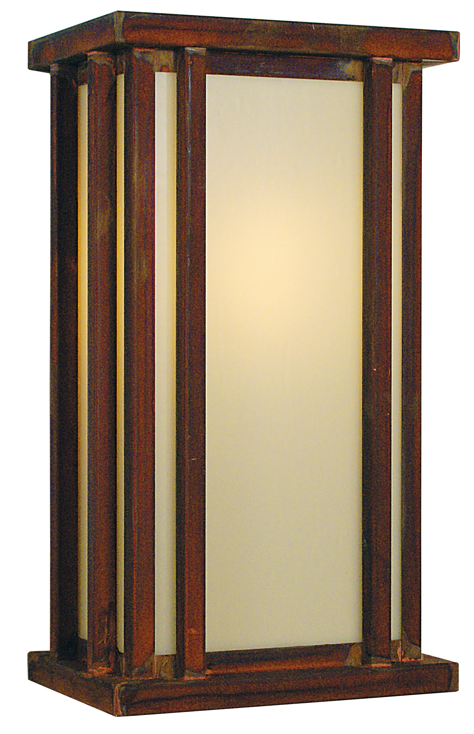 Arroyo Craftsman Glencoe 9" Antique Brass Flush Wall Mount With Almond Mica Glass