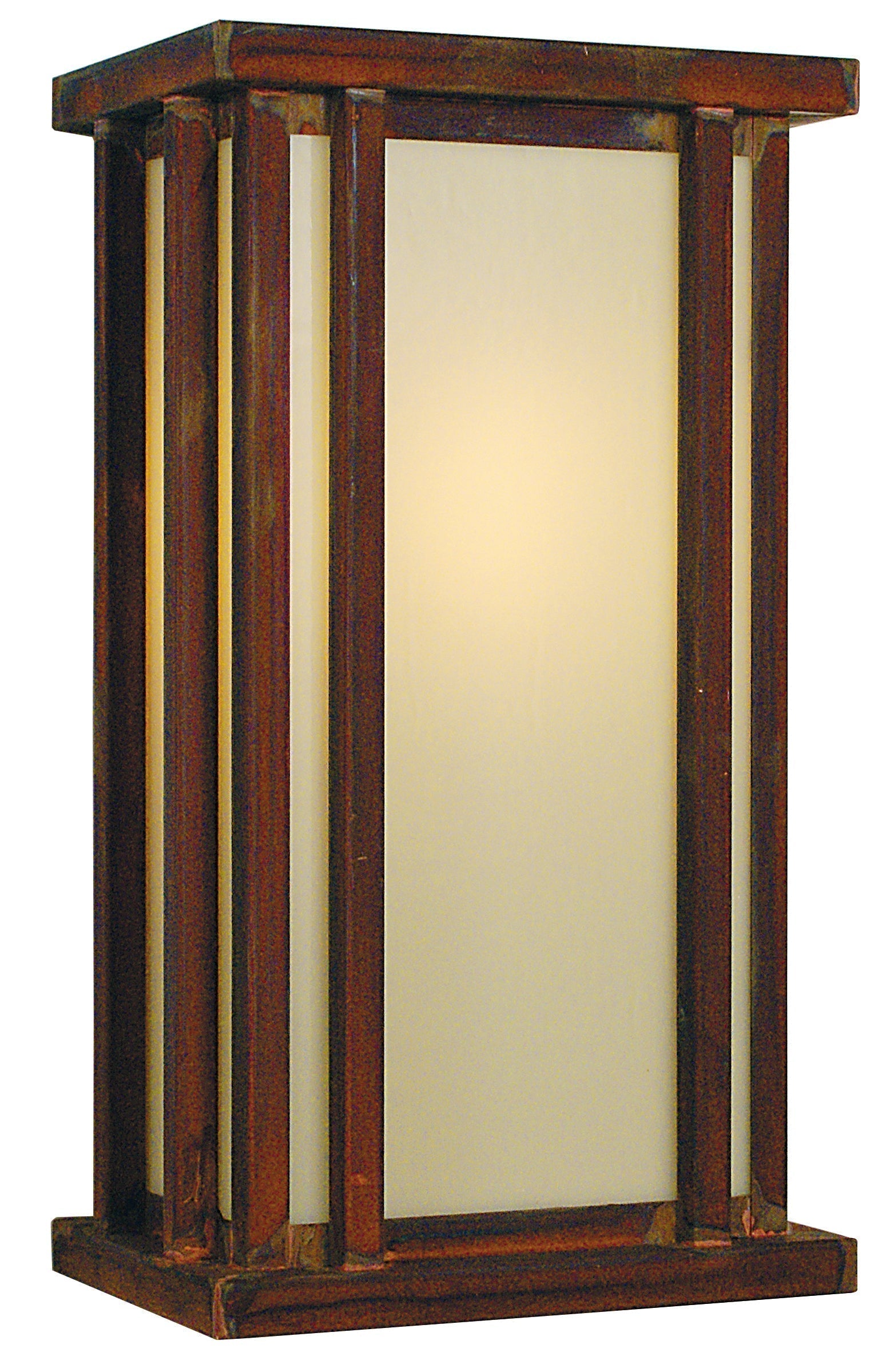 Arroyo Craftsman Glencoe 9" Rustic Brown Flush Wall Mount With Tan Glass
