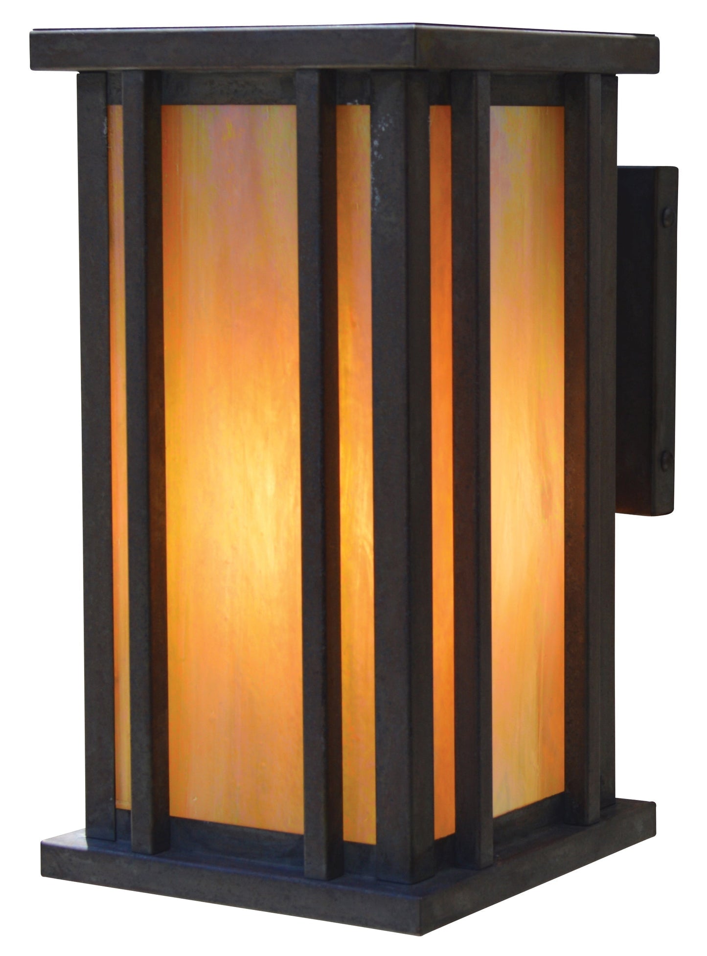 Arroyo Craftsman Glencoe 9" Satin Black Wall Mount With Frosted Glass