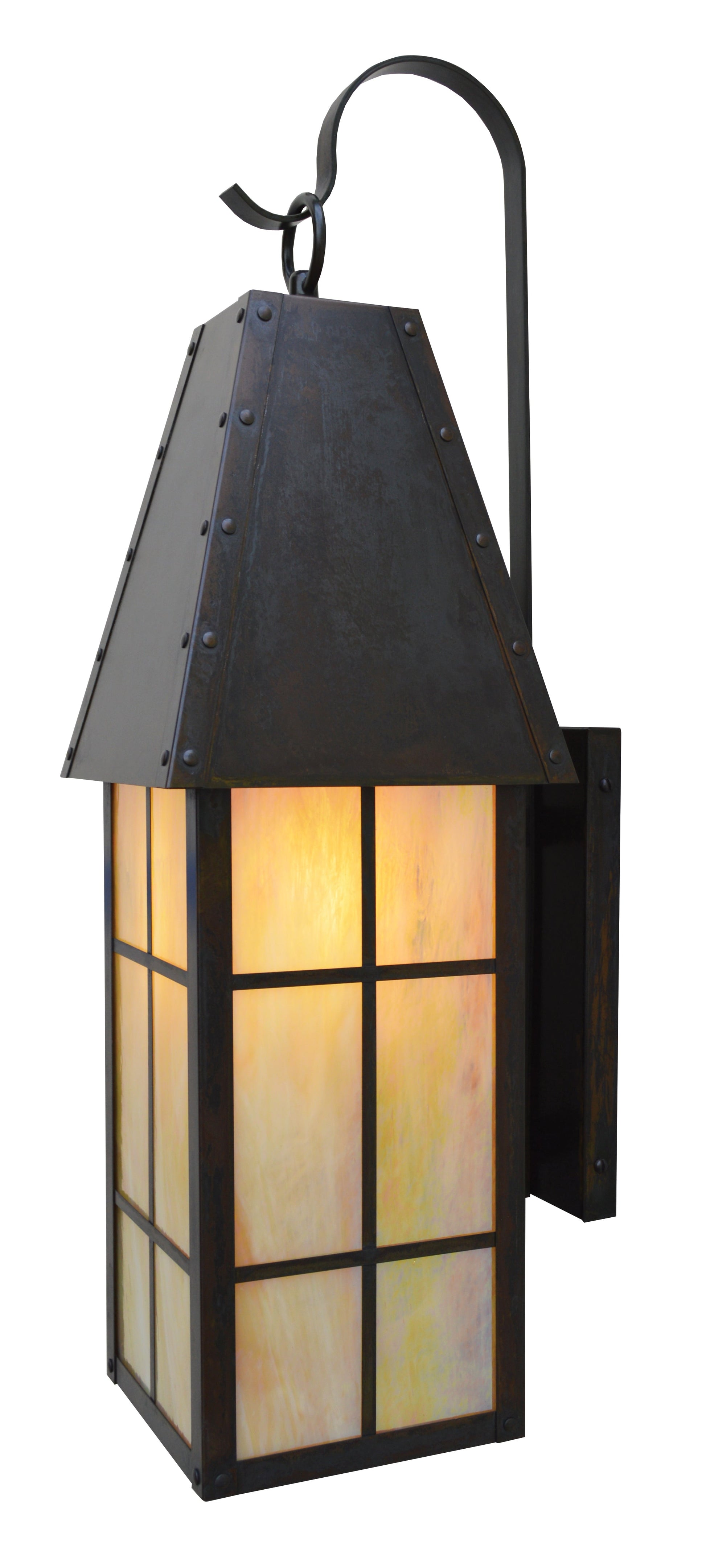 Arroyo Craftsman Hampton 8" Pewter Wall Mount With Clear Glass