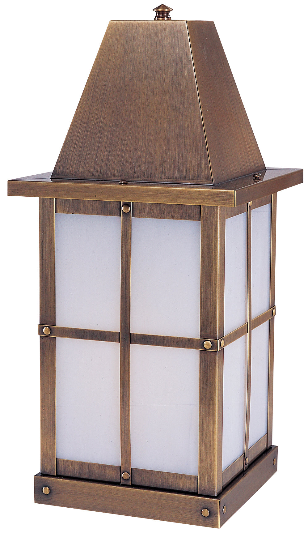 Arroyo Craftsman Hartford 8" Rustic Brown Column Mount With Frosted Glass