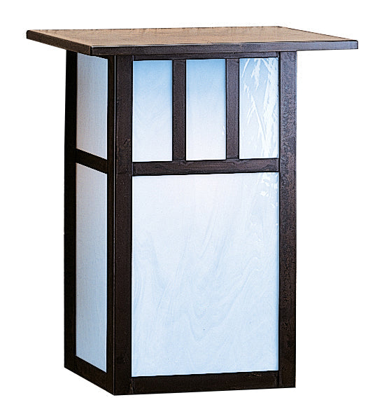 Arroyo Craftsman Huntington 12" Bronze Wall Sconce With White Opalescent Glass and Double T-Bar Overlay