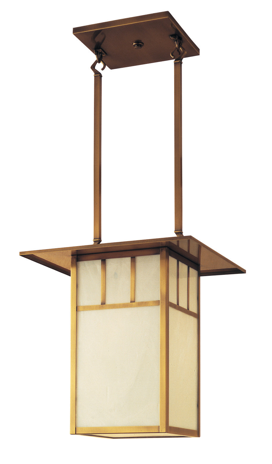 Arroyo Craftsman Huntington 18" Slate Hanging Pendant With Cream Glass