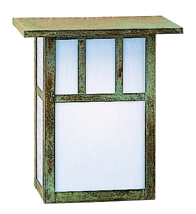 Arroyo Craftsman Huntington 8" Mission Brown Wall Sconce With Tan Glass and Double T-Bar Overlay