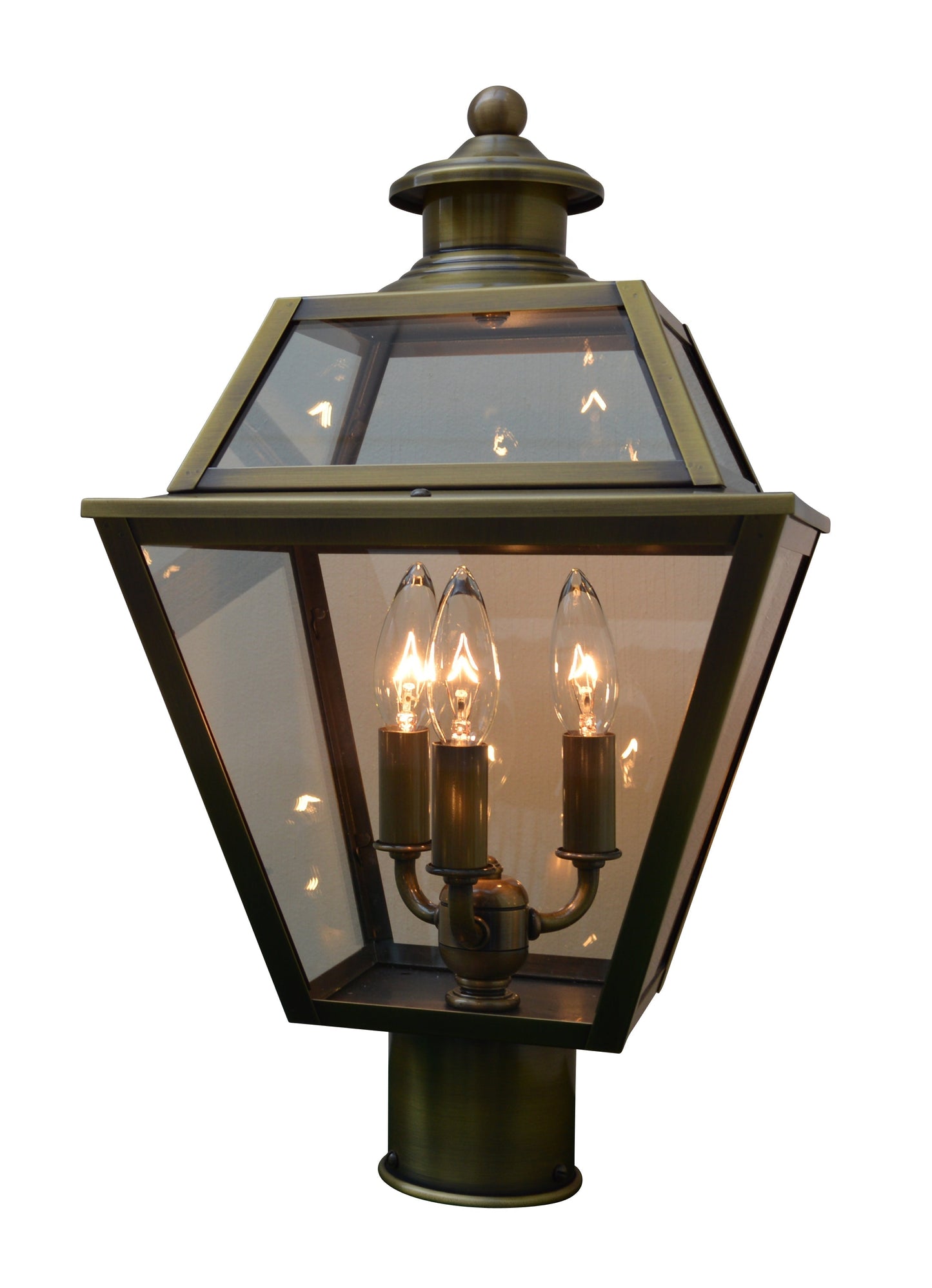 Arroyo Craftsman Inverness 10" Bronze Glass Roof Post Mount With Clear Seedy Glass