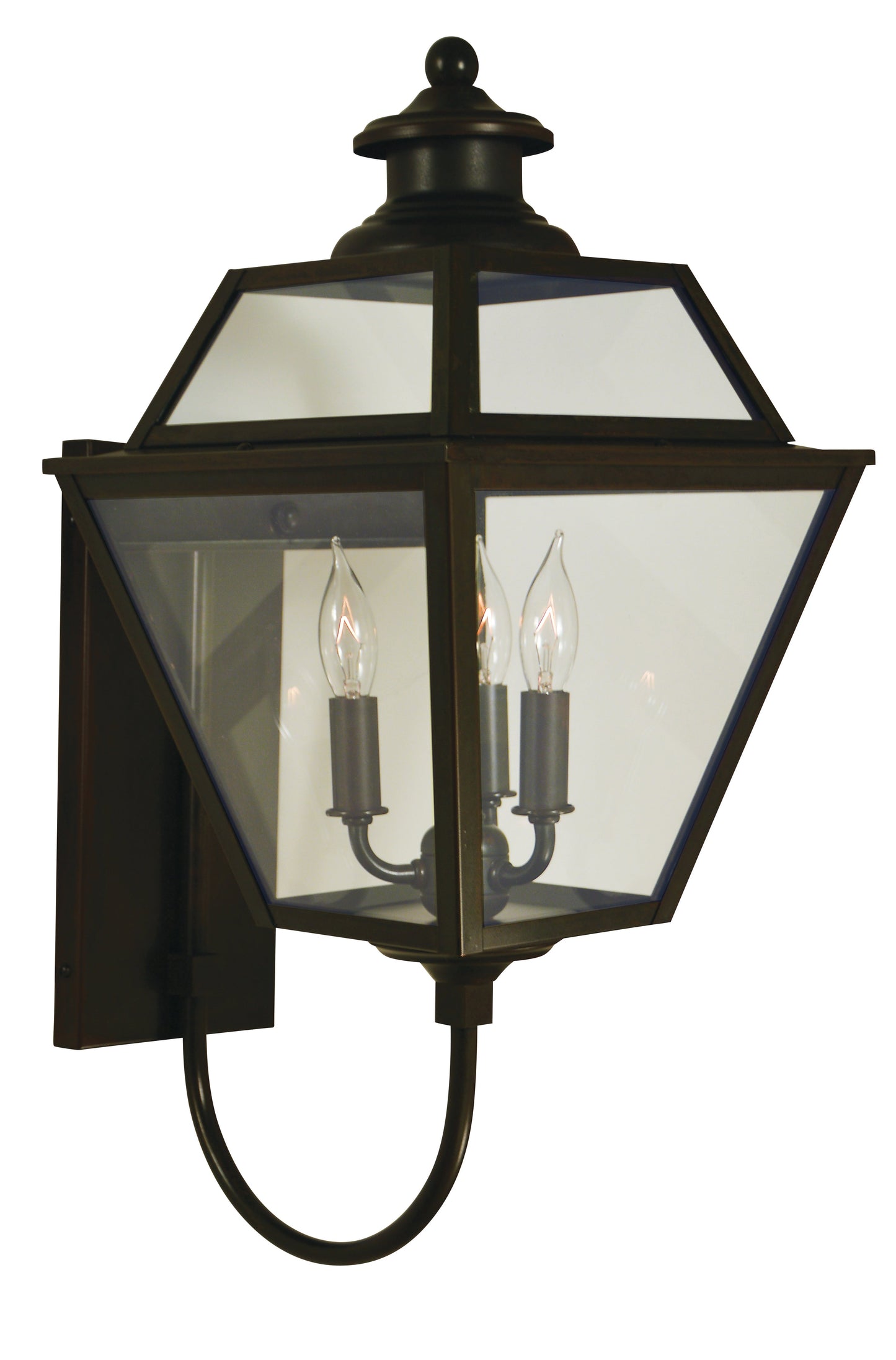 Arroyo Craftsman Inverness 10" Rustic Brown Glass Roof Wall Mount With Clear Glass