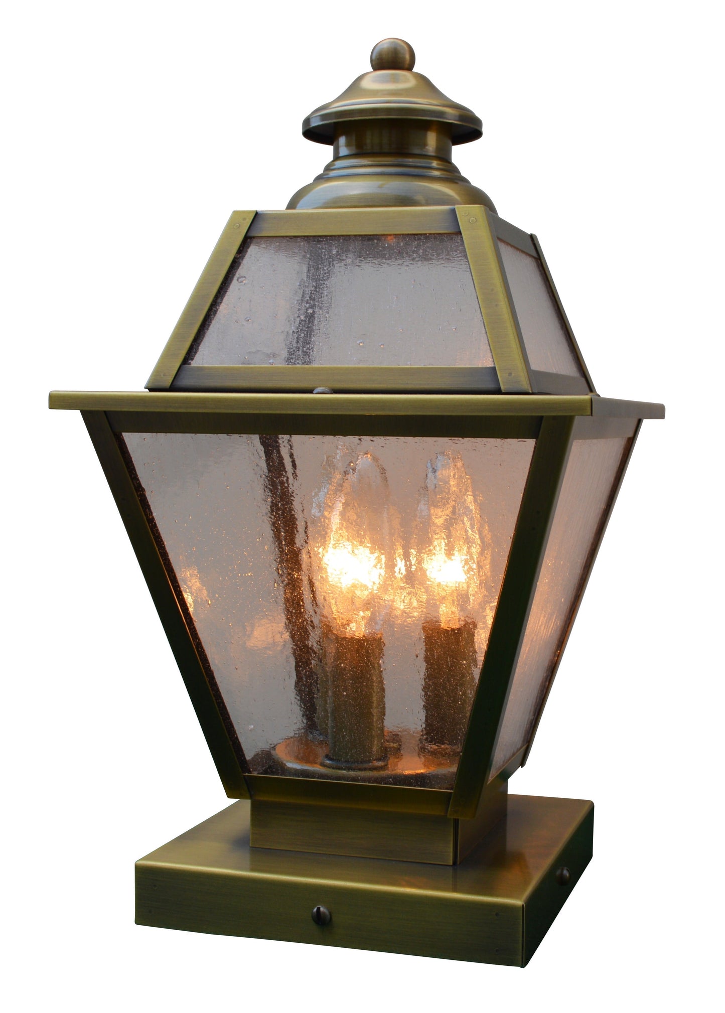Arroyo Craftsman Inverness 8" Mission Brown Glass Roof Column Mount With Clear Glass