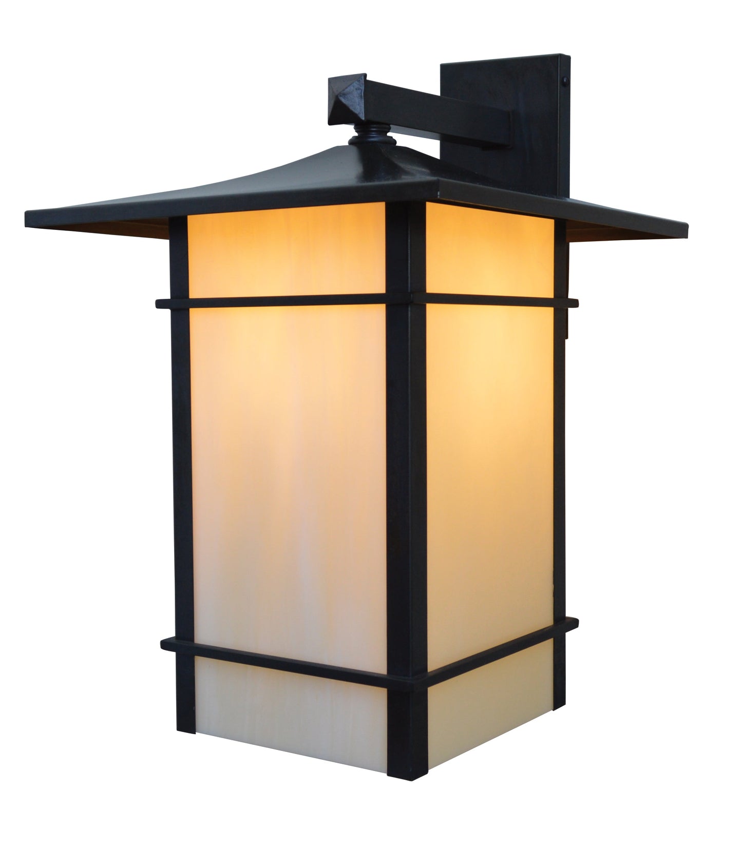 Arroyo Craftsman Katsura 12" Mission Brown Wall Mount With Cream Glass and Toshi Overlay