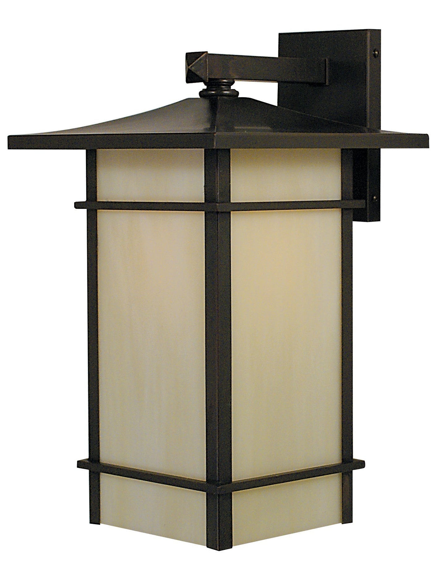Arroyo Craftsman Katsura 7" Rustic Brown Wall Mount With Frosted Glass and Toshi Overlay