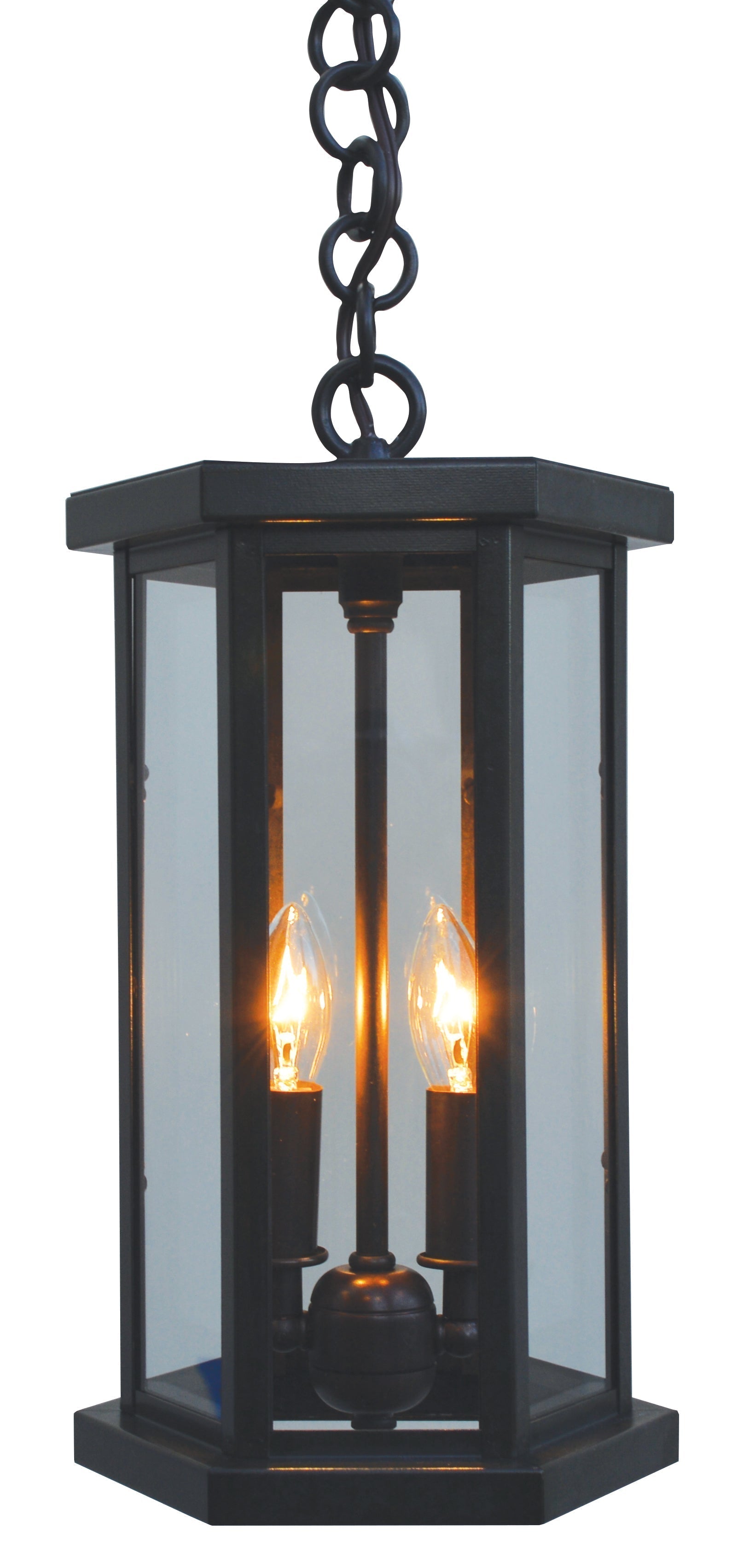 Arroyo Craftsman Lyon 7" Antique Copper Pendant With Clear Glass
