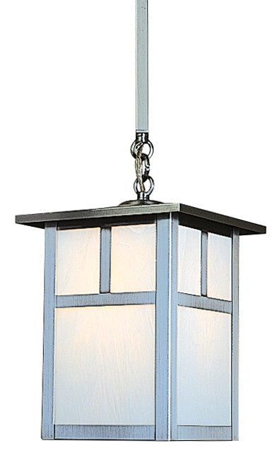 Arroyo Craftsman Mission 10" Slate Stem Hung Pendant With Rain Mist Glass