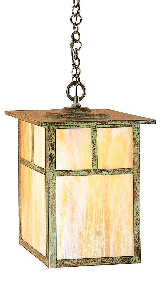 Arroyo Craftsman Mission 15" Antique Brass Pendant Lighting With Cream Glass