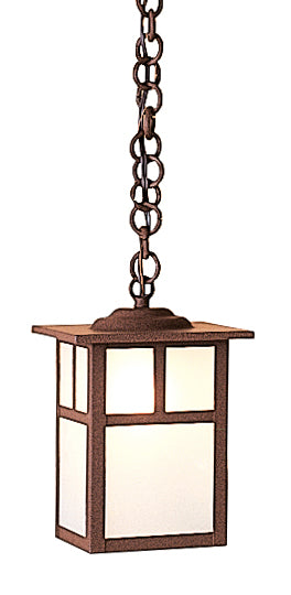 Arroyo Craftsman Mission 6" Bronze Pendant Lighting With Off White Glass and T-Bar Overlay